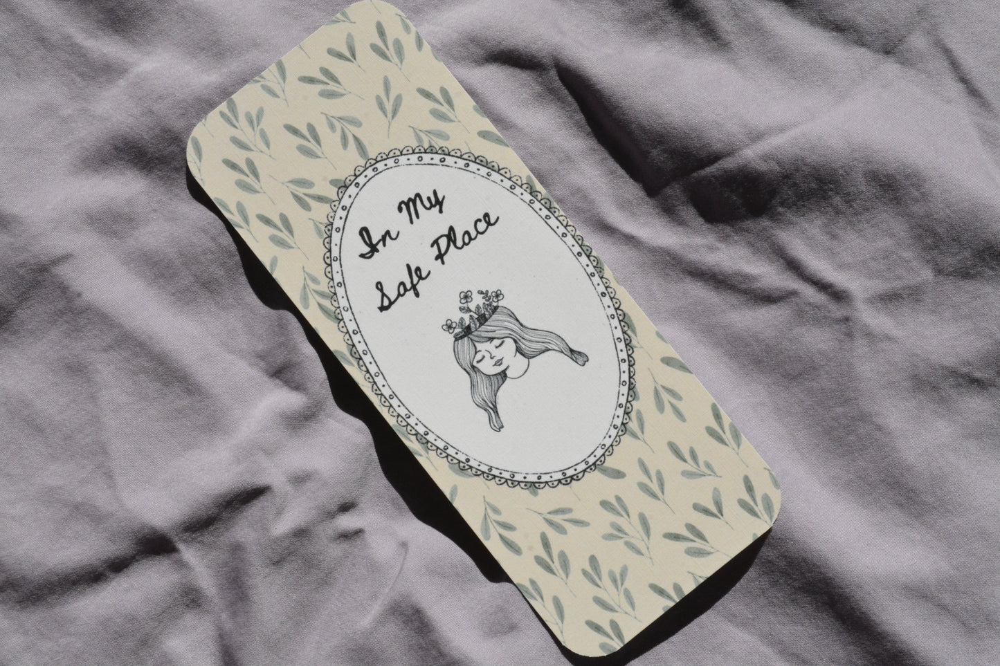 In My Safe Place Linen Bookmark | Double-Sided Book Lover Bookmark