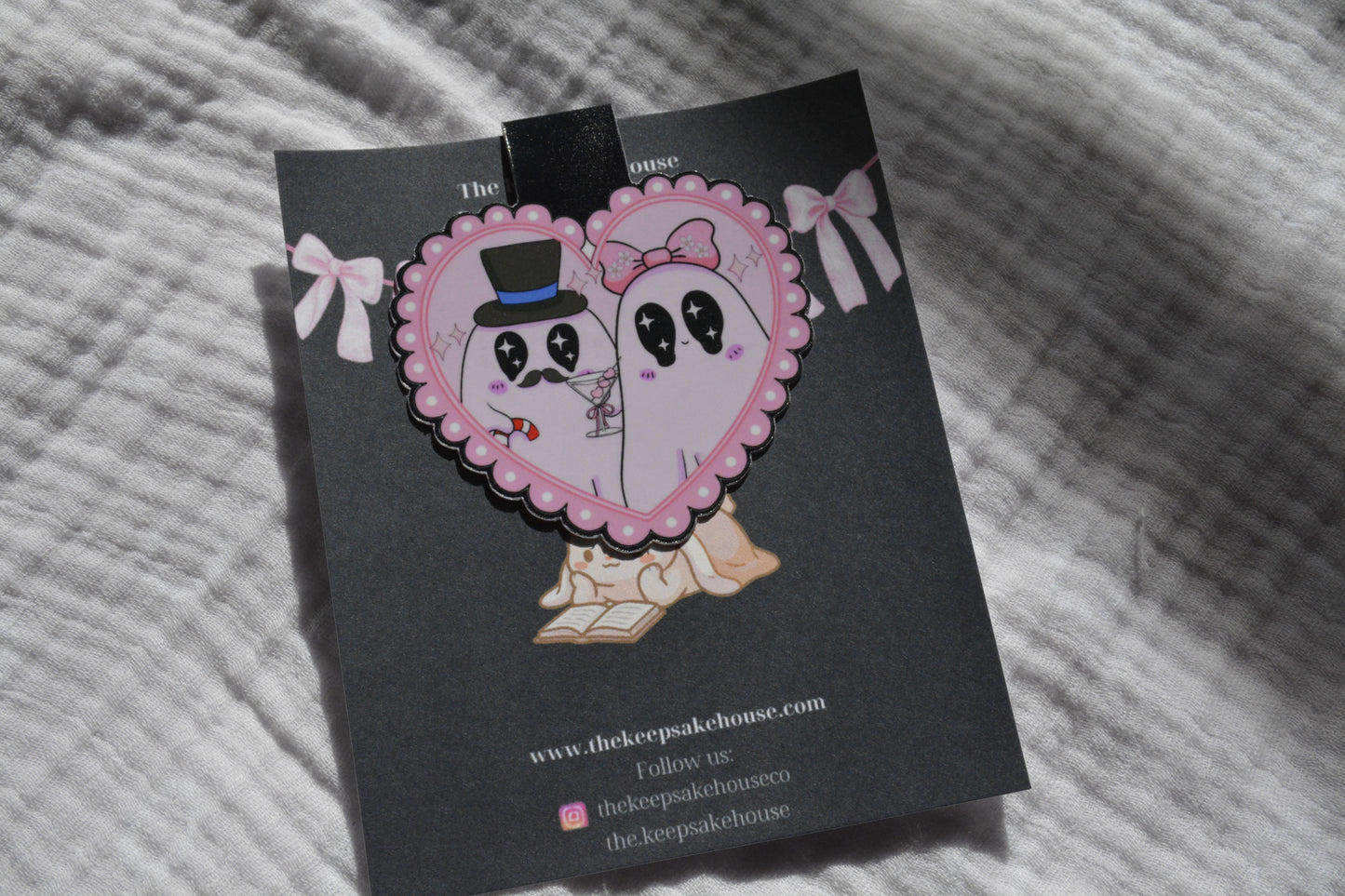Cute Ghost Couple Magnetic Bookmark | Booktok Reading Accessory