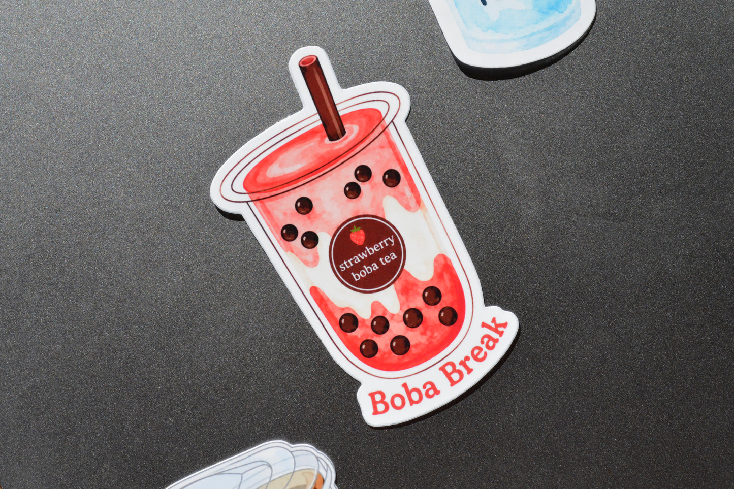 Boba Break Sticker on grey background