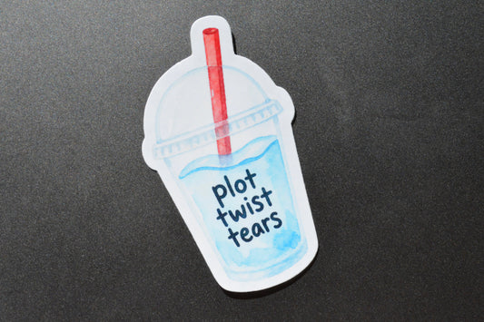 Plot Twist Tears waterproof book lover sticker on iPad