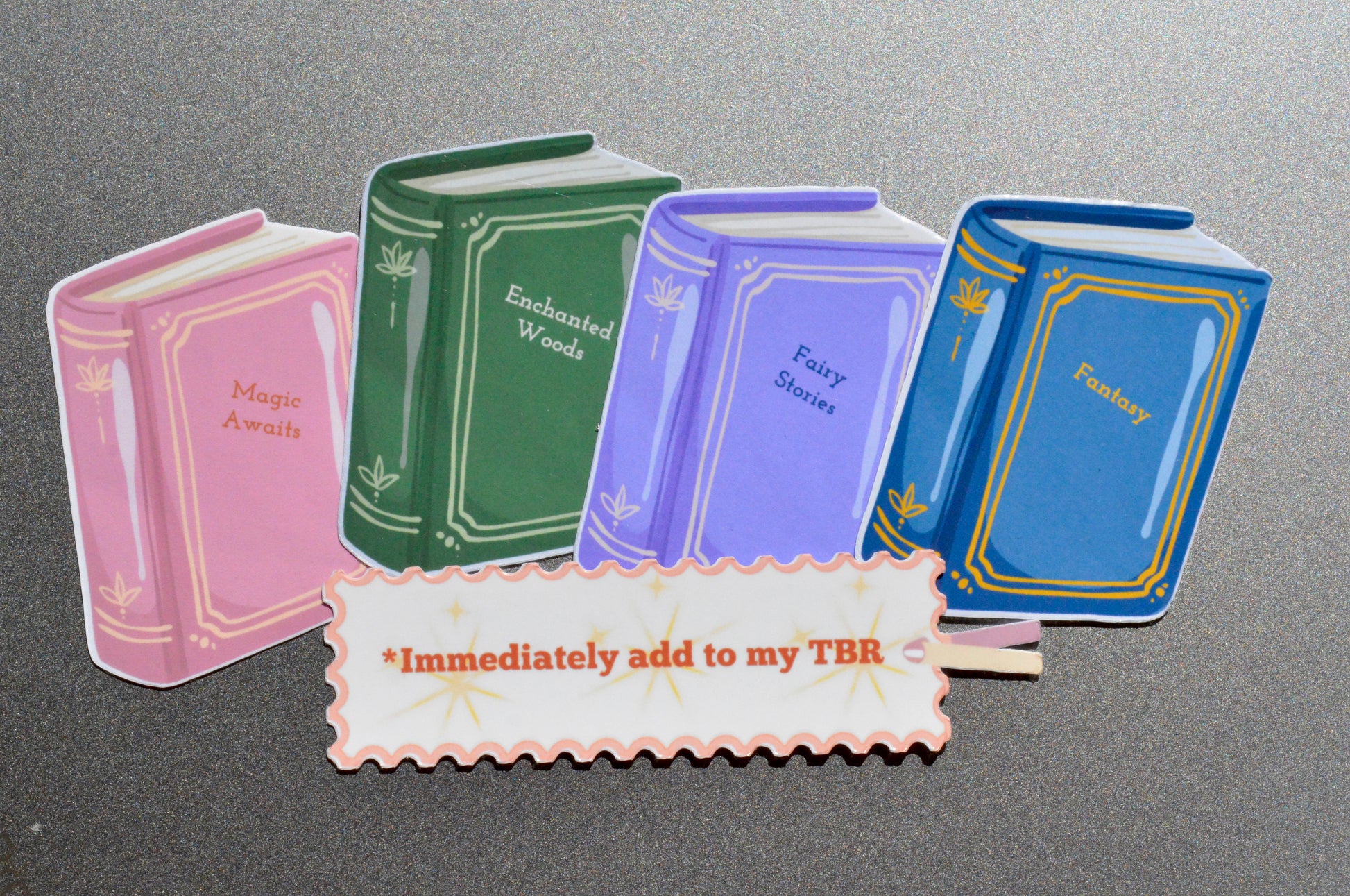small sticker books with immediately add to my TBR sticker on the ipad