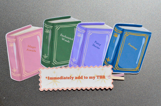small sticker books with immediately add to my TBR sticker on the ipad