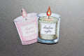 Chapter Therapy and Sleepless Nights holographic bookish candle stickers on a glittery background