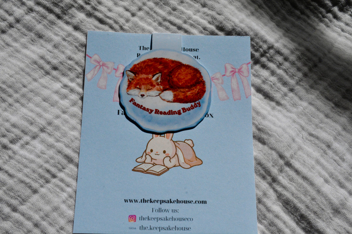 Sleeping fox magnetic bookmark