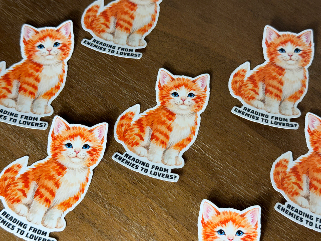 Enemies to Lovers Cat Sticker | Cute Bookish Cat Sticker