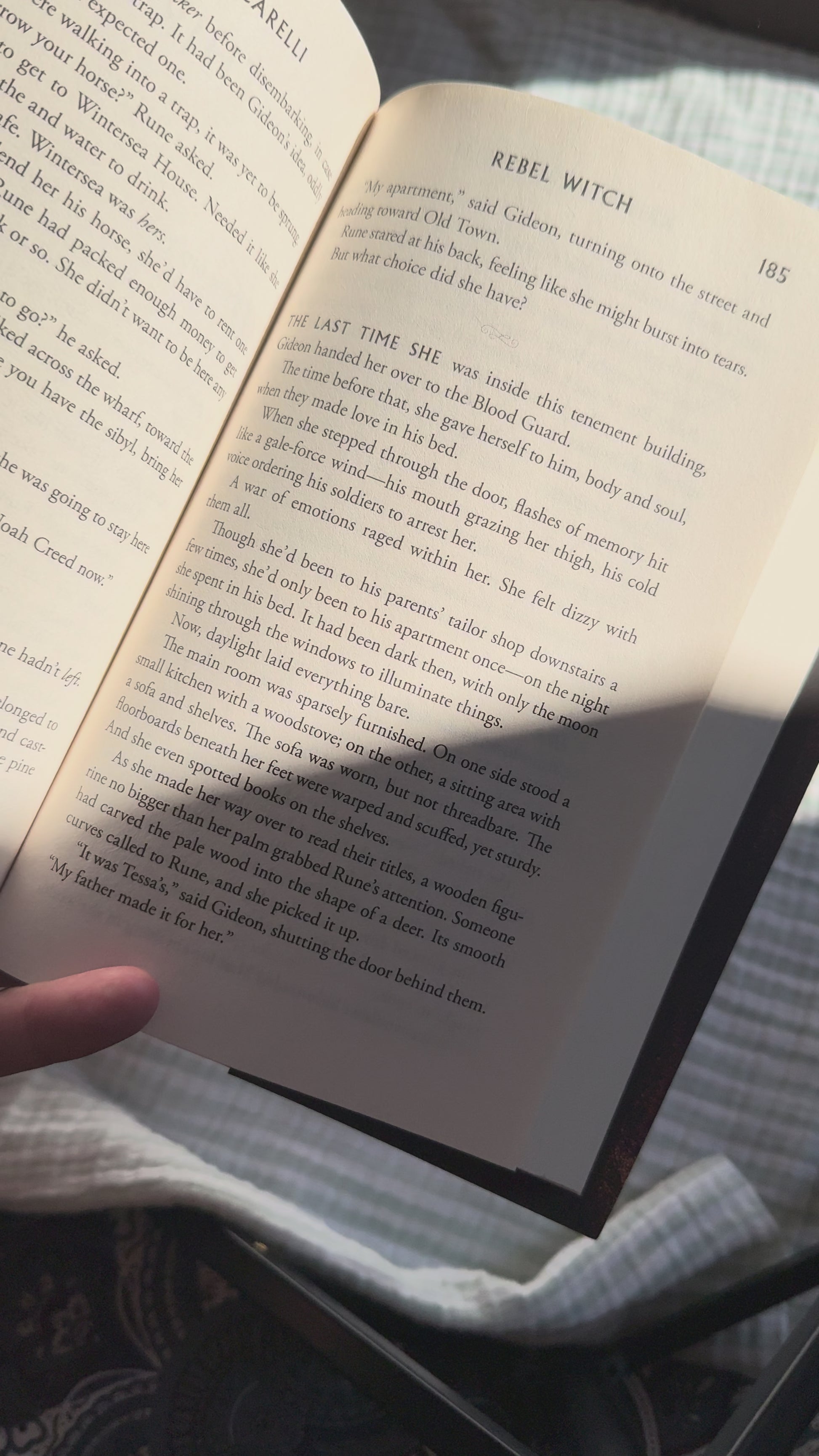 Video show casting stripped linen bookmark with the quote "never stop dreaming"