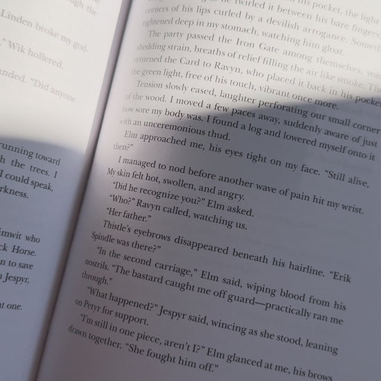 Video showcasing the oversized Reading Bunny linen bookmark with its soft pastel colors and premium linen texture while marking a page in an open book.
