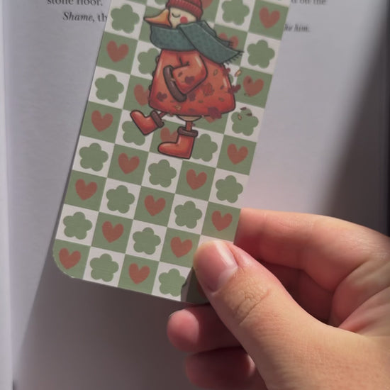 showcasting the double-sided autumn goose bookmark