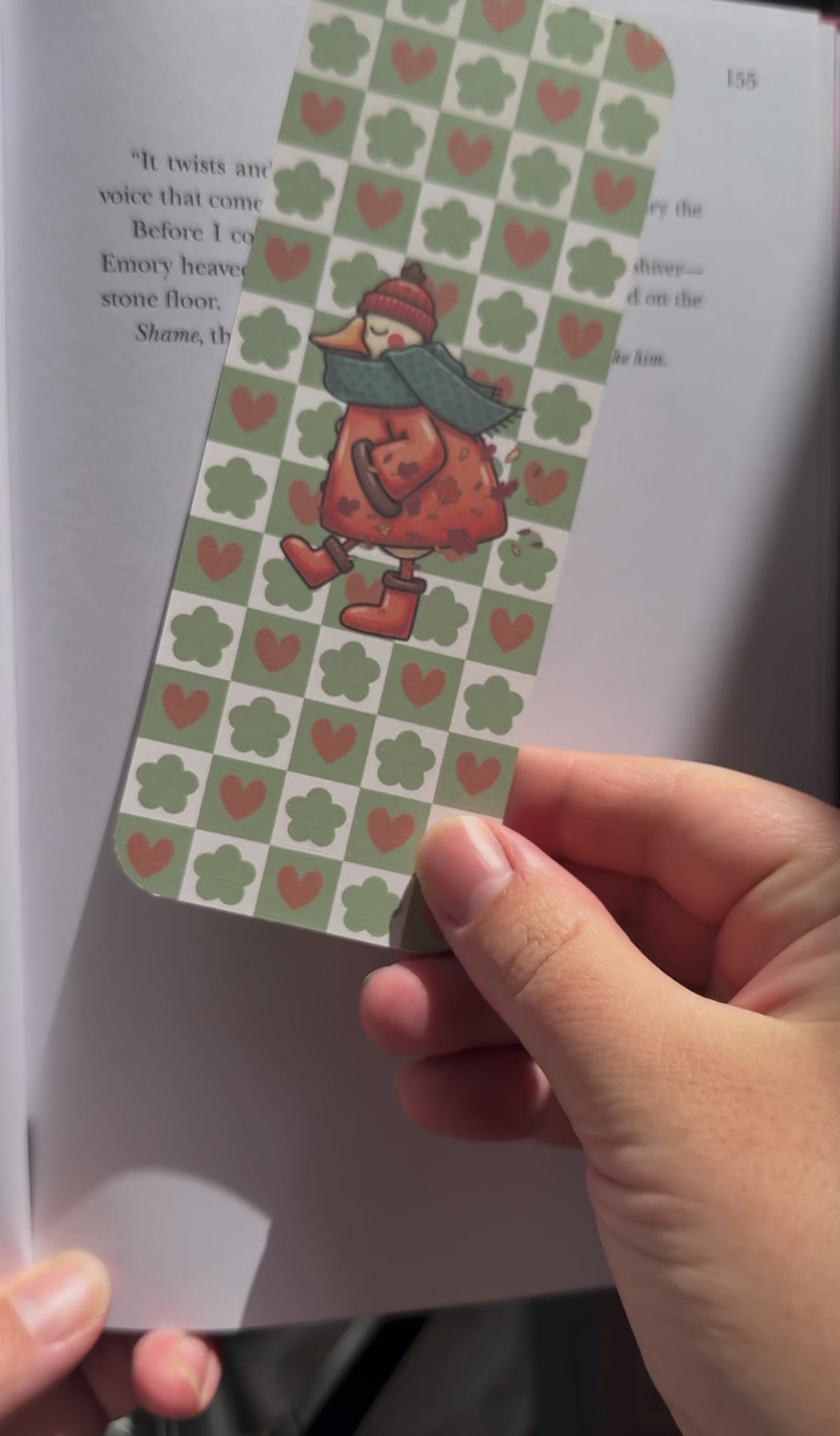 showcasting the double-sided autumn goose bookmark