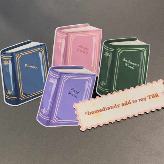 The sticker collection contains four small sticker books and immediately add to my TBR sticker