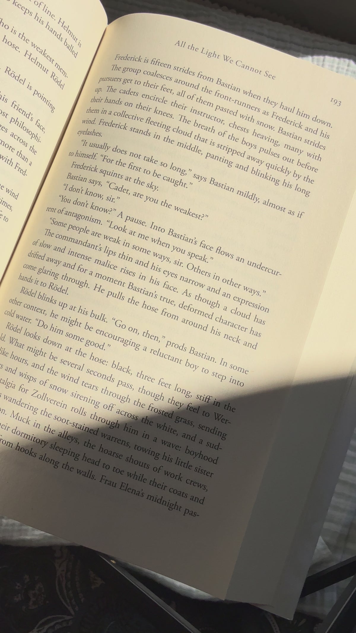 Video showing the handcrafted "In My Safe Place" linen bookmark placed inside an open book, highlighting its double-sided design and linen texture.
