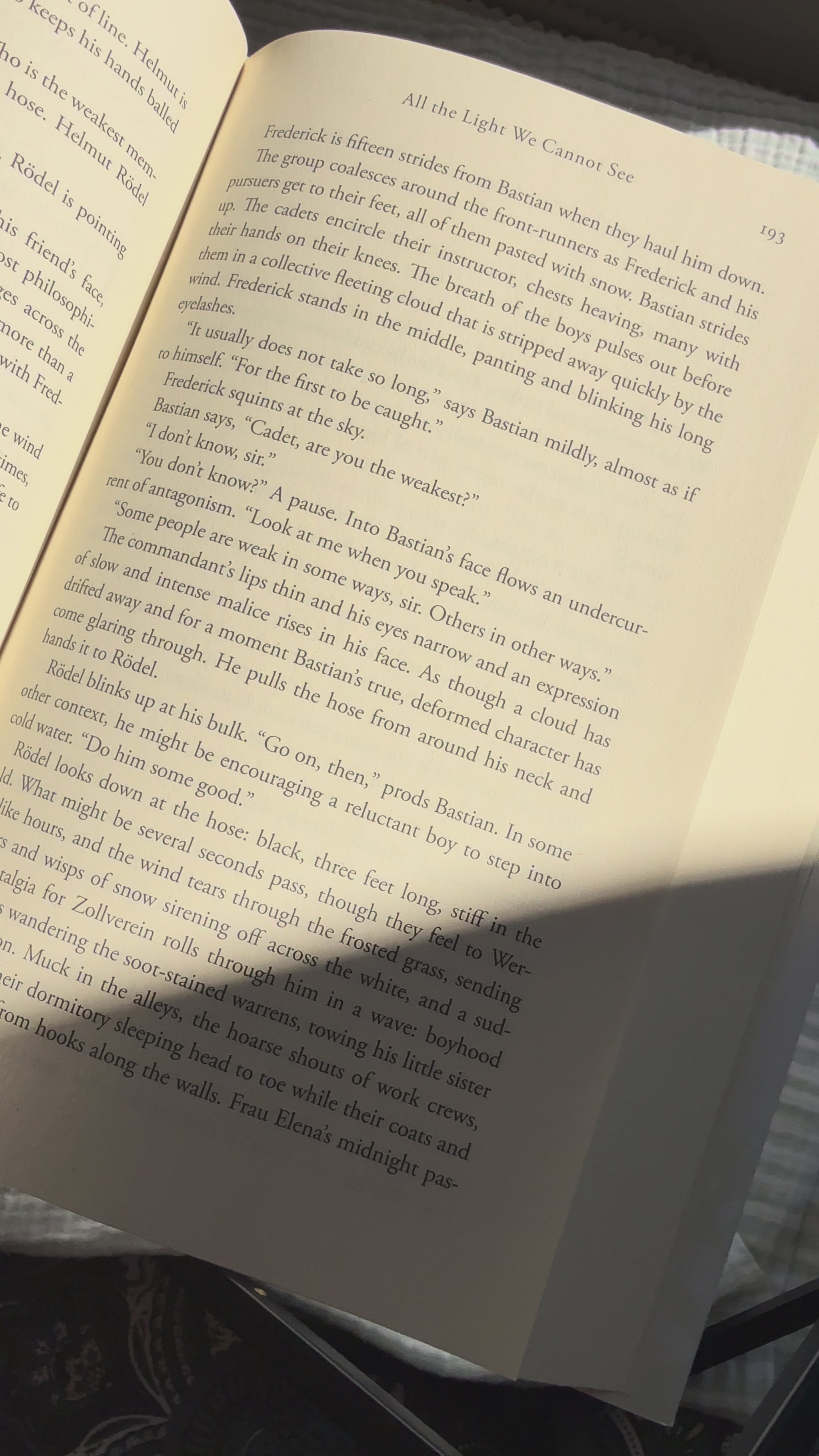 Video showing the handcrafted "In My Safe Place" linen bookmark placed inside an open book, highlighting its double-sided design and linen texture.
